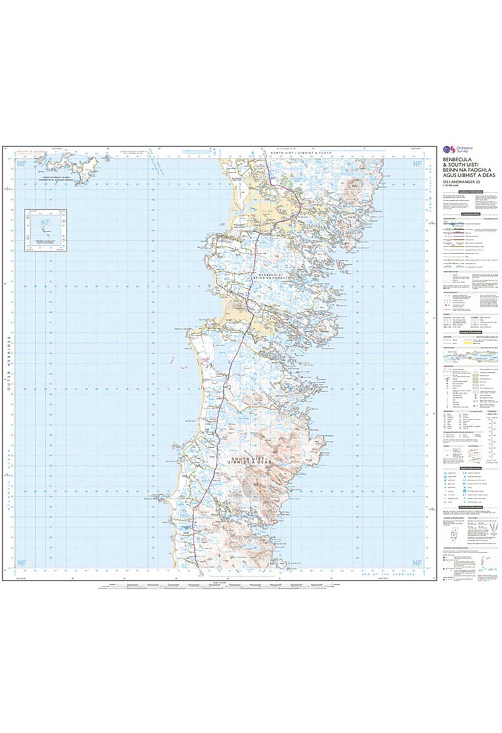 Ordnance Survey Benbecula & South Uist - Landranger 22 Map