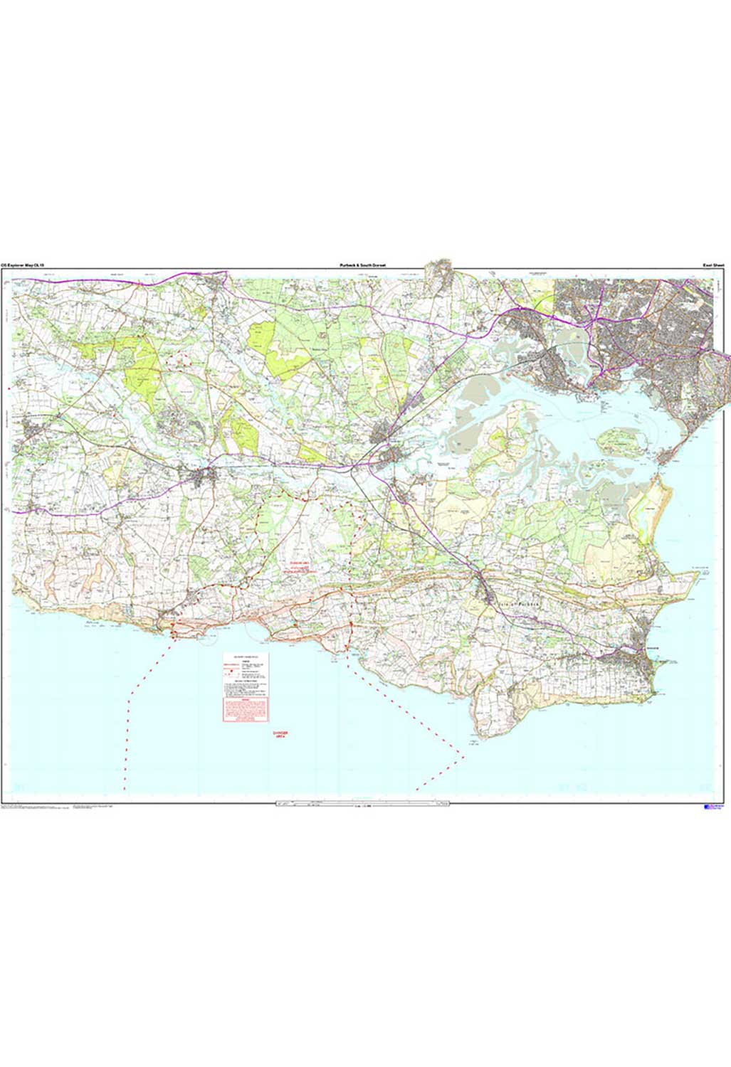 Ordnance Survey Purbeck & South Dorset - OS Explorer OL15 Map