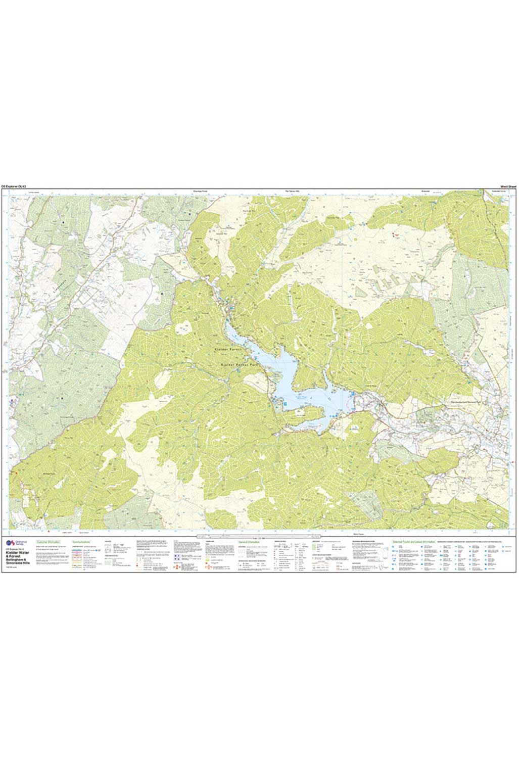 Ordnance Survey Kielder Water & Forest - OS Explorer OL42 Map