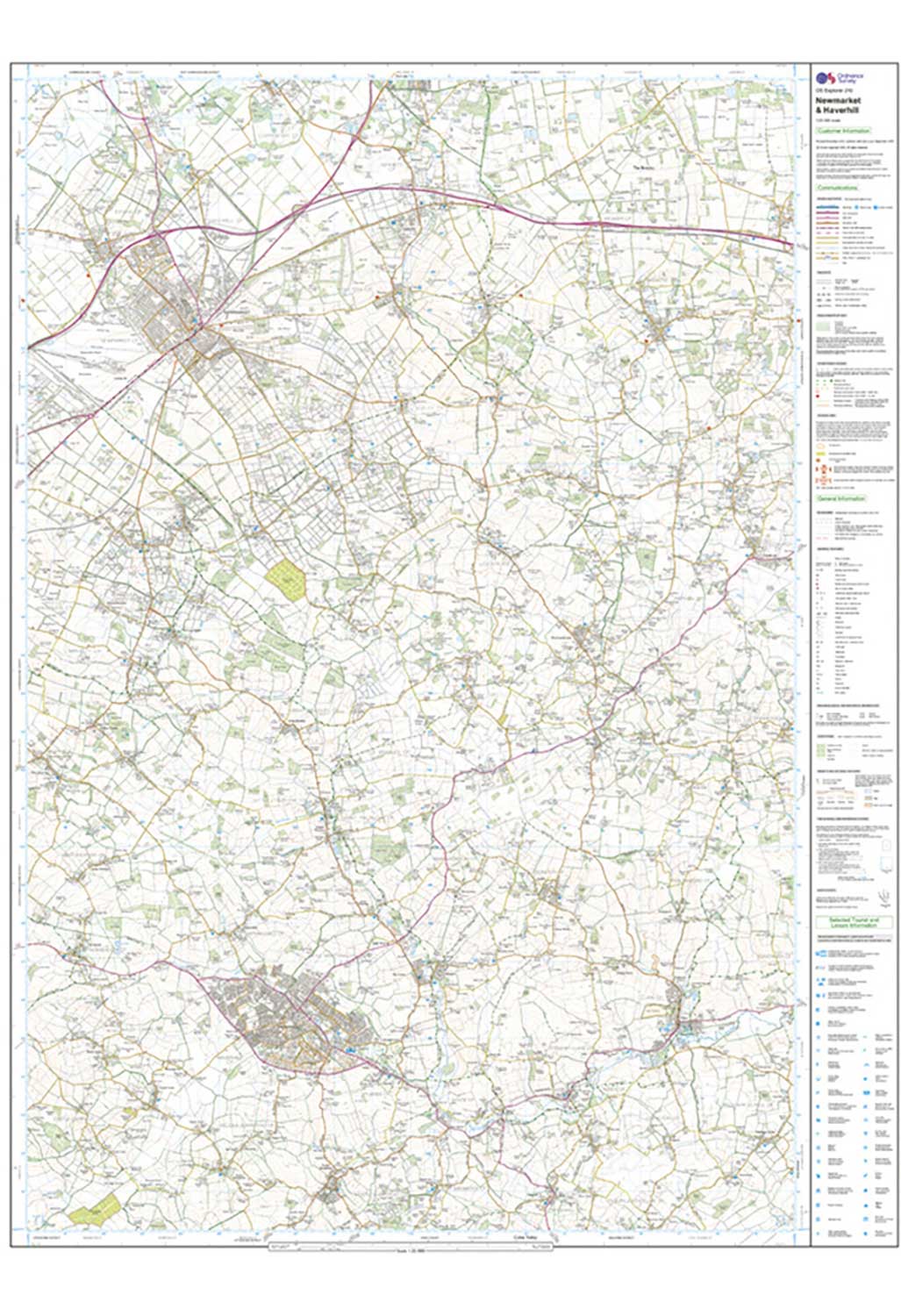 Ordnance Survey Newmarket & Haverhill - OS Explorer 210 Map