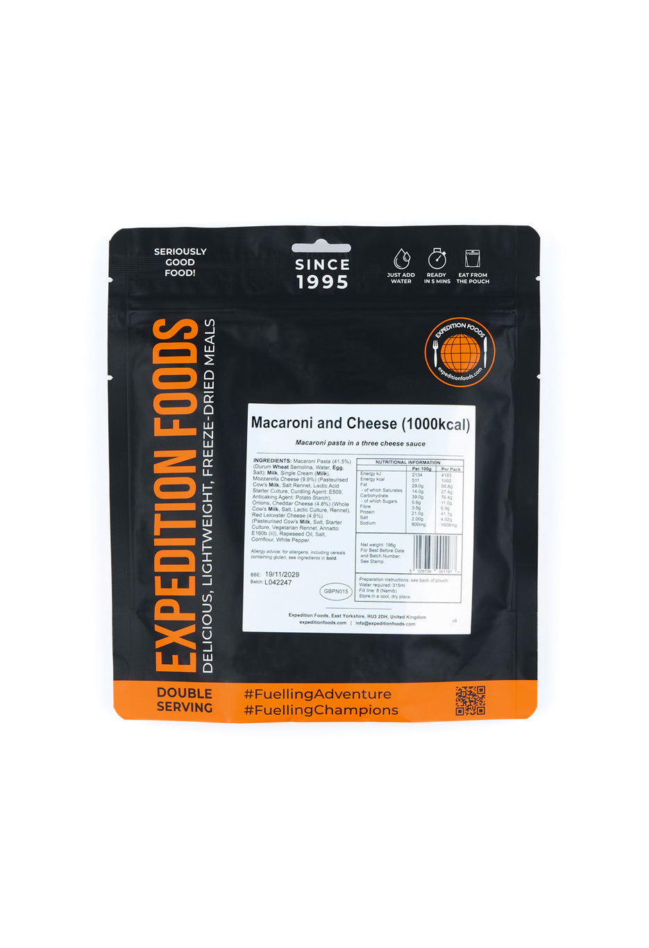 Expedition Foods Macaroni and Cheese - 1000 kcal