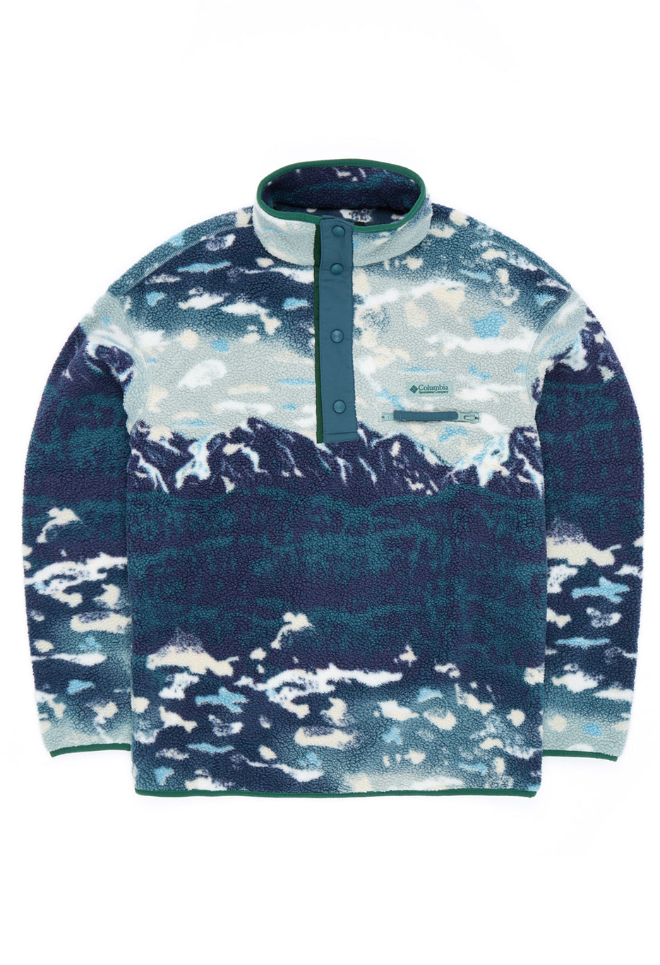 Columbia Men's Helvetia II Printed Half Snap Fleece - Crushed Blue Sisters