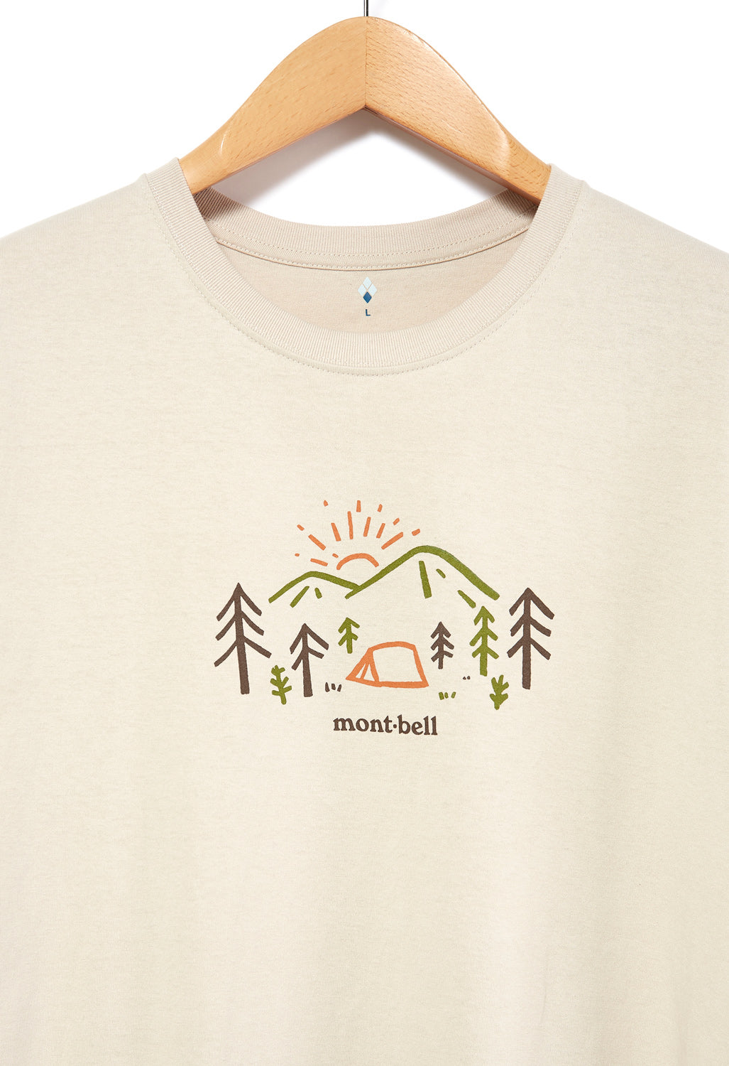 Montbell Pear Skin Cotton Yama No Asa T-Shirt - Ivory