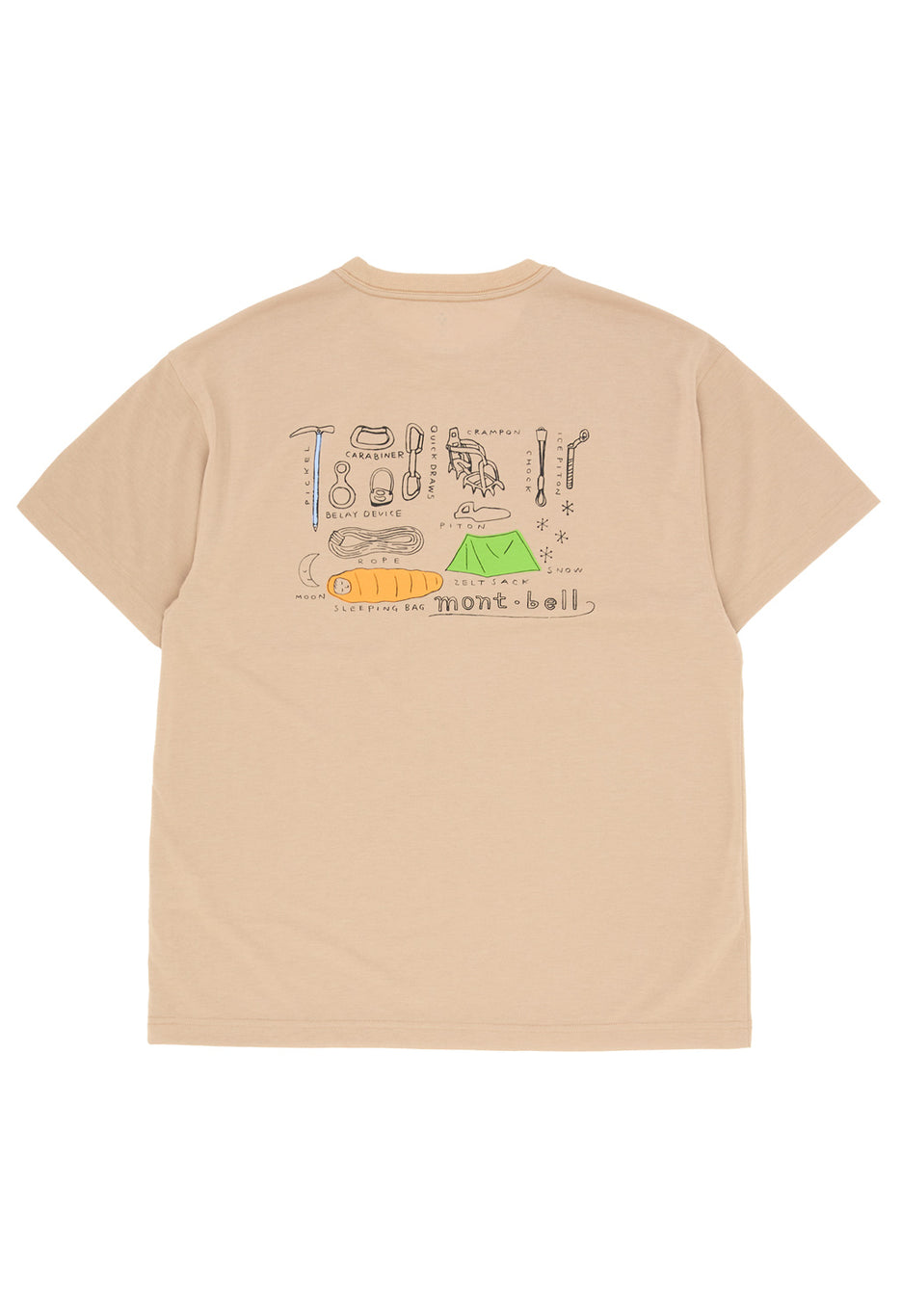 Montbell Men's Wickron Mountain Gear T-Shirt - Tan