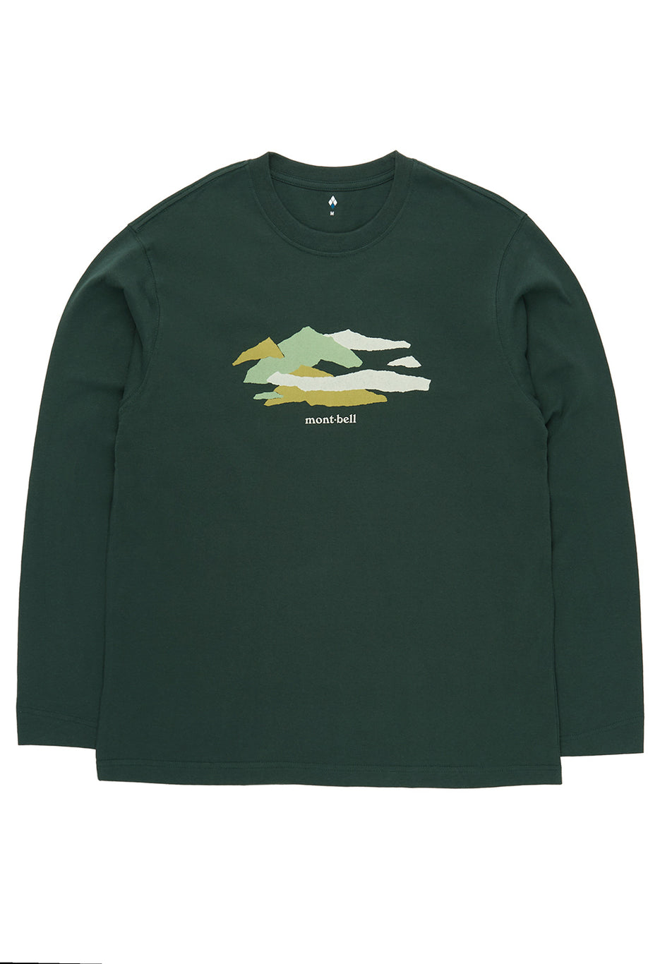 Montbell Pear Skin Cotton Long Sleeve T Yamayama T-Shirt - Dark Green