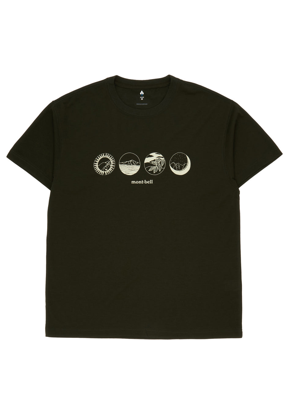 Montbell Men's Wickron Mountain Scenes T-Shirt - Dark Green