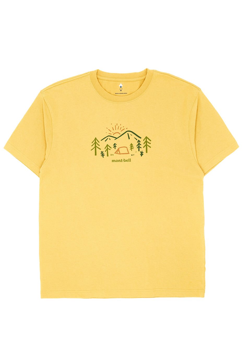 Montbell Men's Pear Skin Cotton Mountain Morning T-Shirt - Yellow