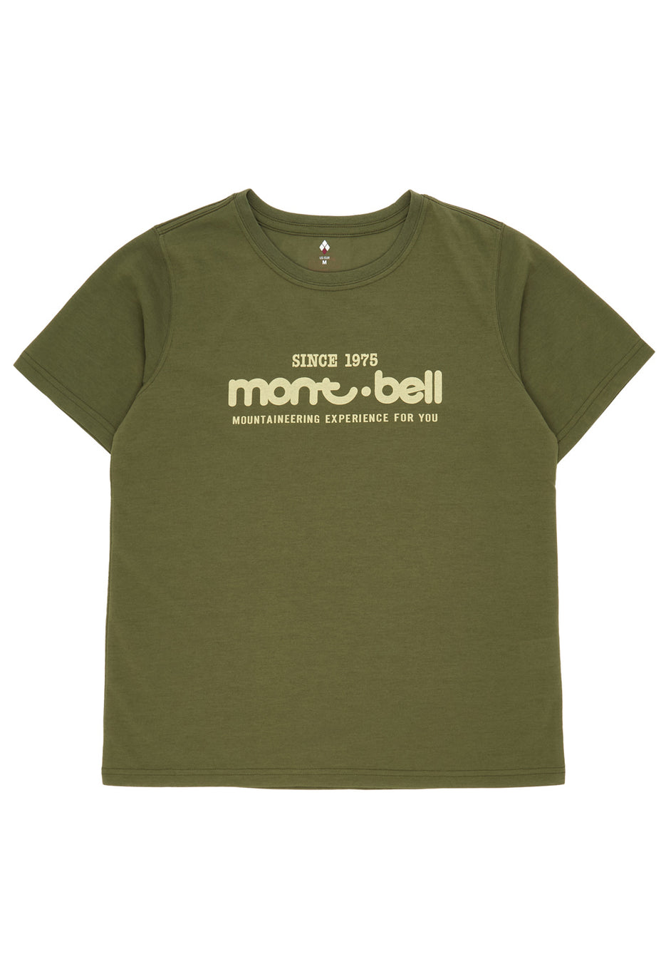 Montbell 50th Anniversary Women's Wickron Classic Montbell Logo Short Sleeve T-Shirt - Khaki