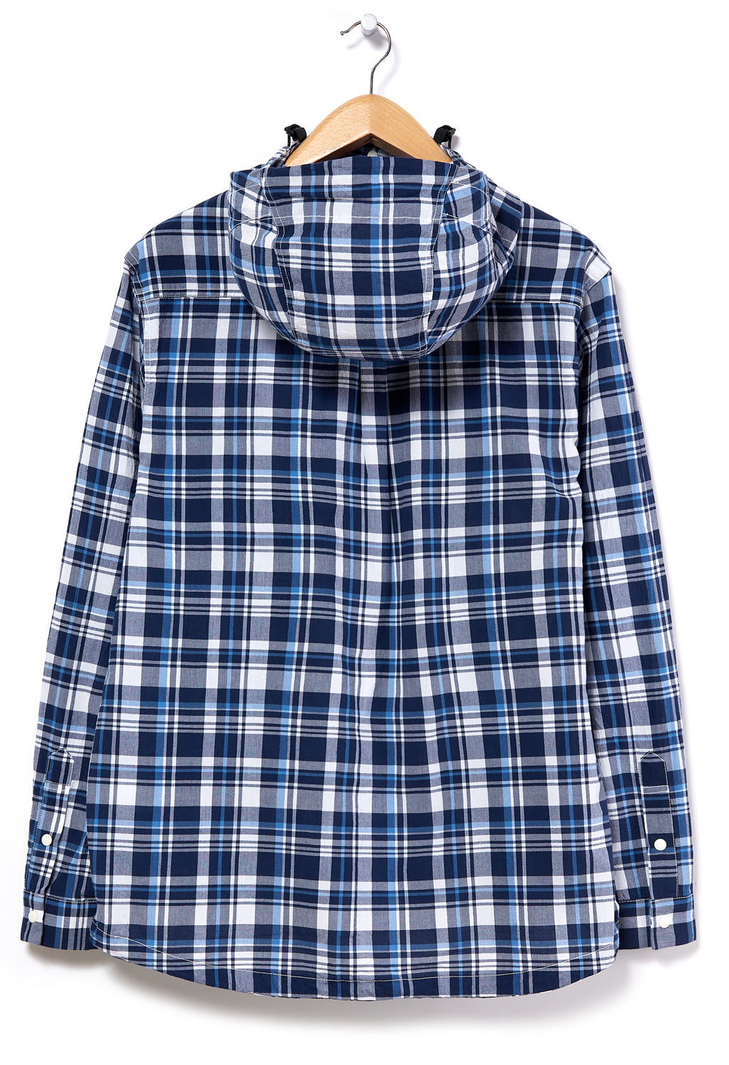 CAYL Men's Light Cotton Pullover Hoodie - Blue Check