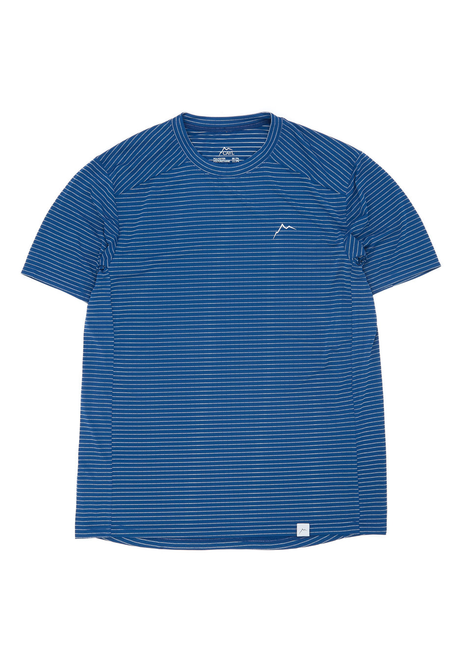 CAYL Men's Stripe Logo Short Sleeve Tee - Blue