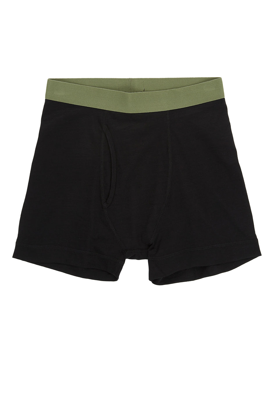 Finisterre Men's Eddy 2.0 Merino Wool Boxers - Black / Olive