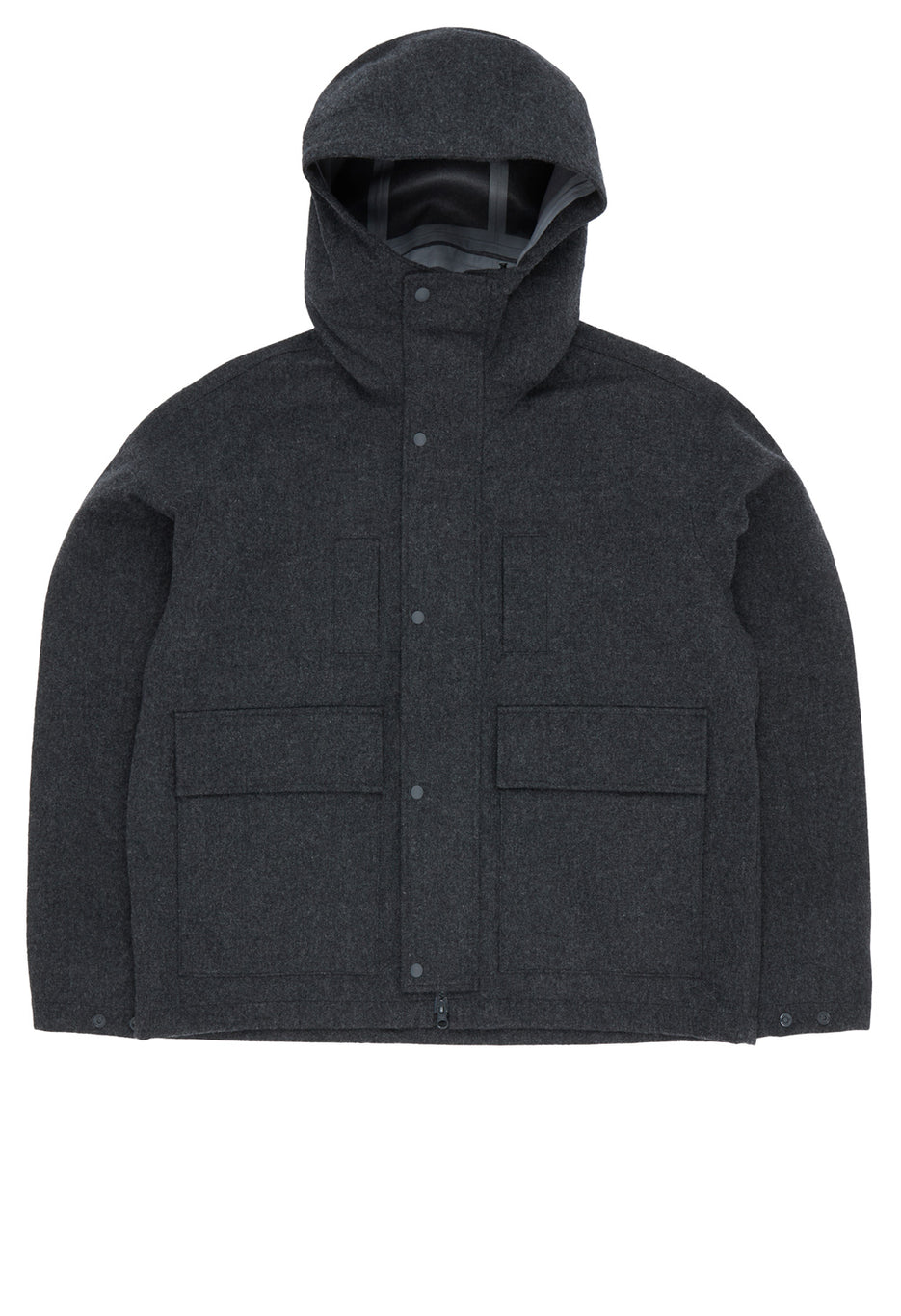 Pilgrim Surf & Supply Men's Armitage Wool 3L Hooded Jacket - Charcoal