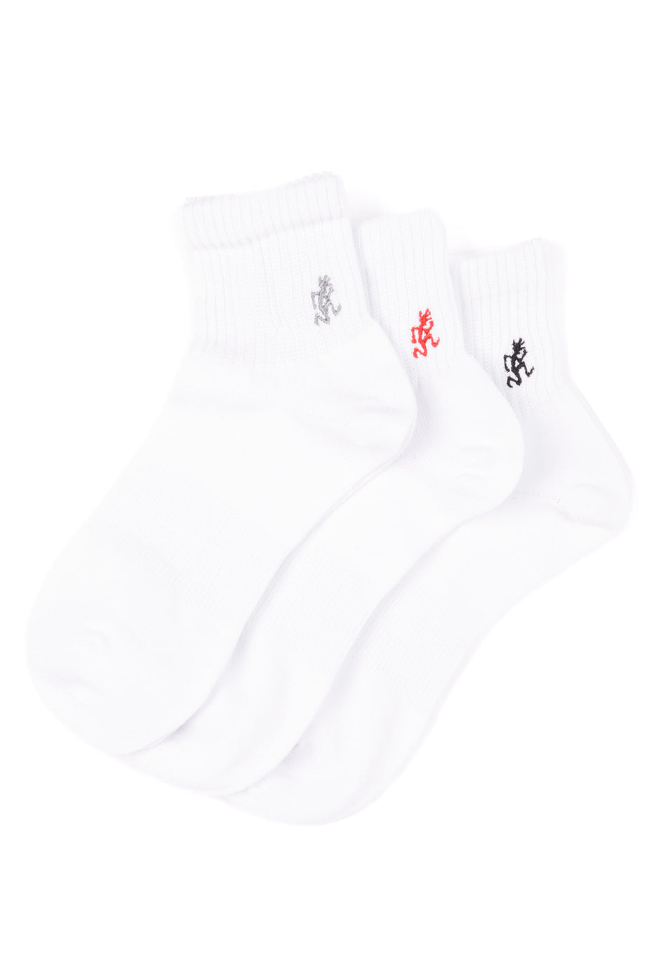 Gramicci Men's Basic Short Socks 3 Pack - White