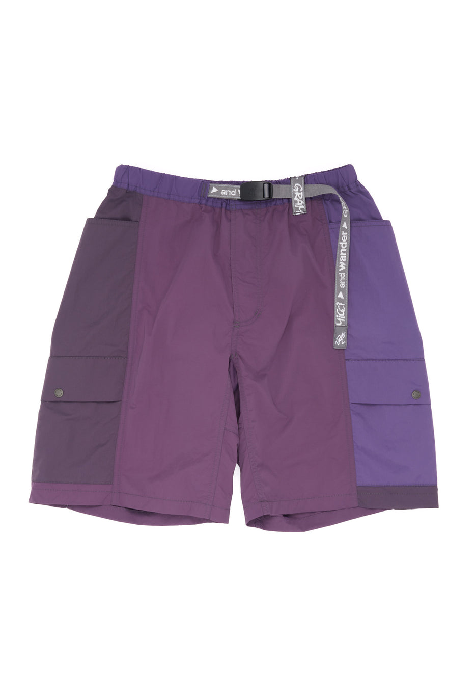 Gramicci x And Wander Patchwork Wind Shorts - Multi Purple