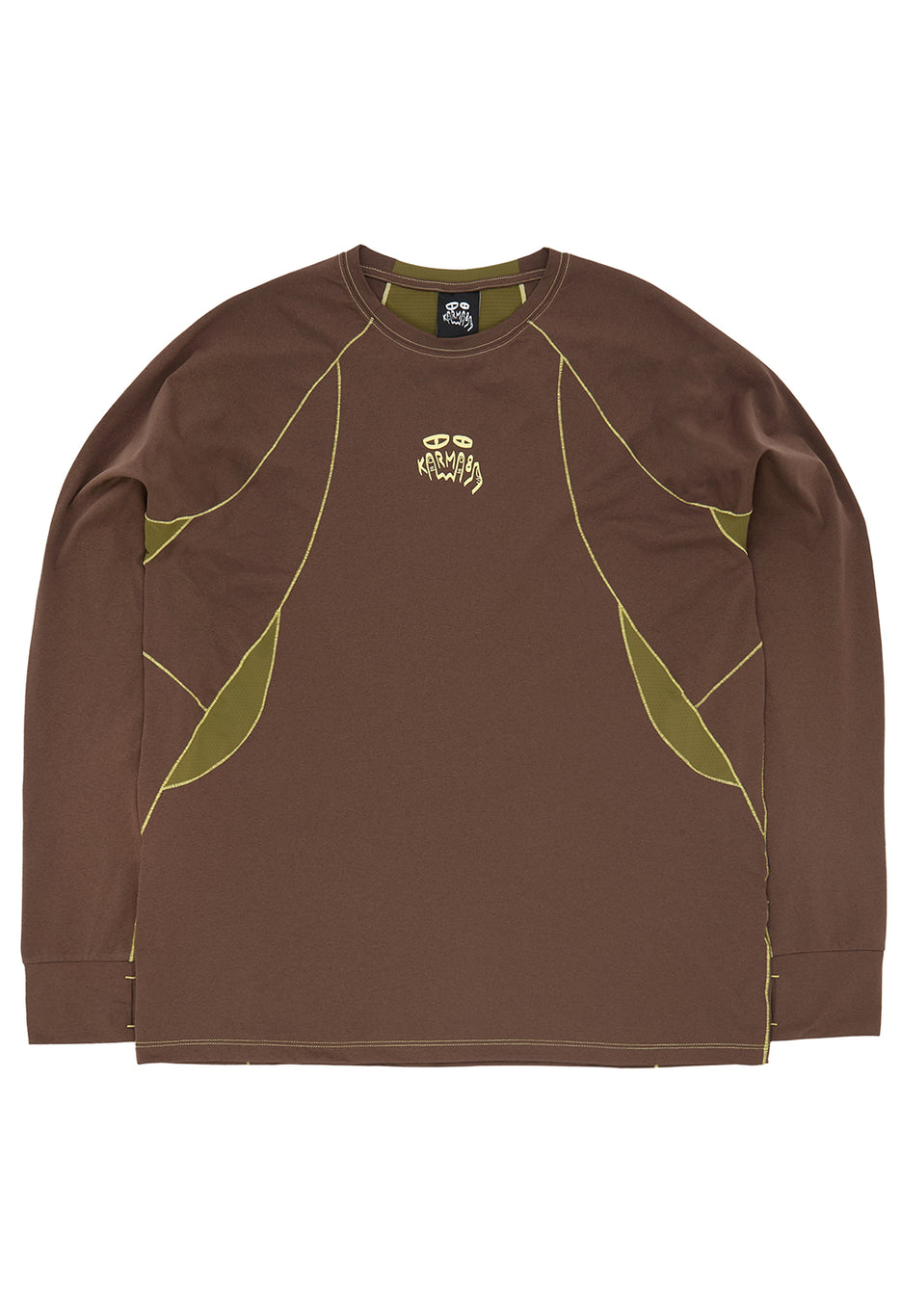 Karma8a REAL Cutout Long Sleeve Training Tee - Brown