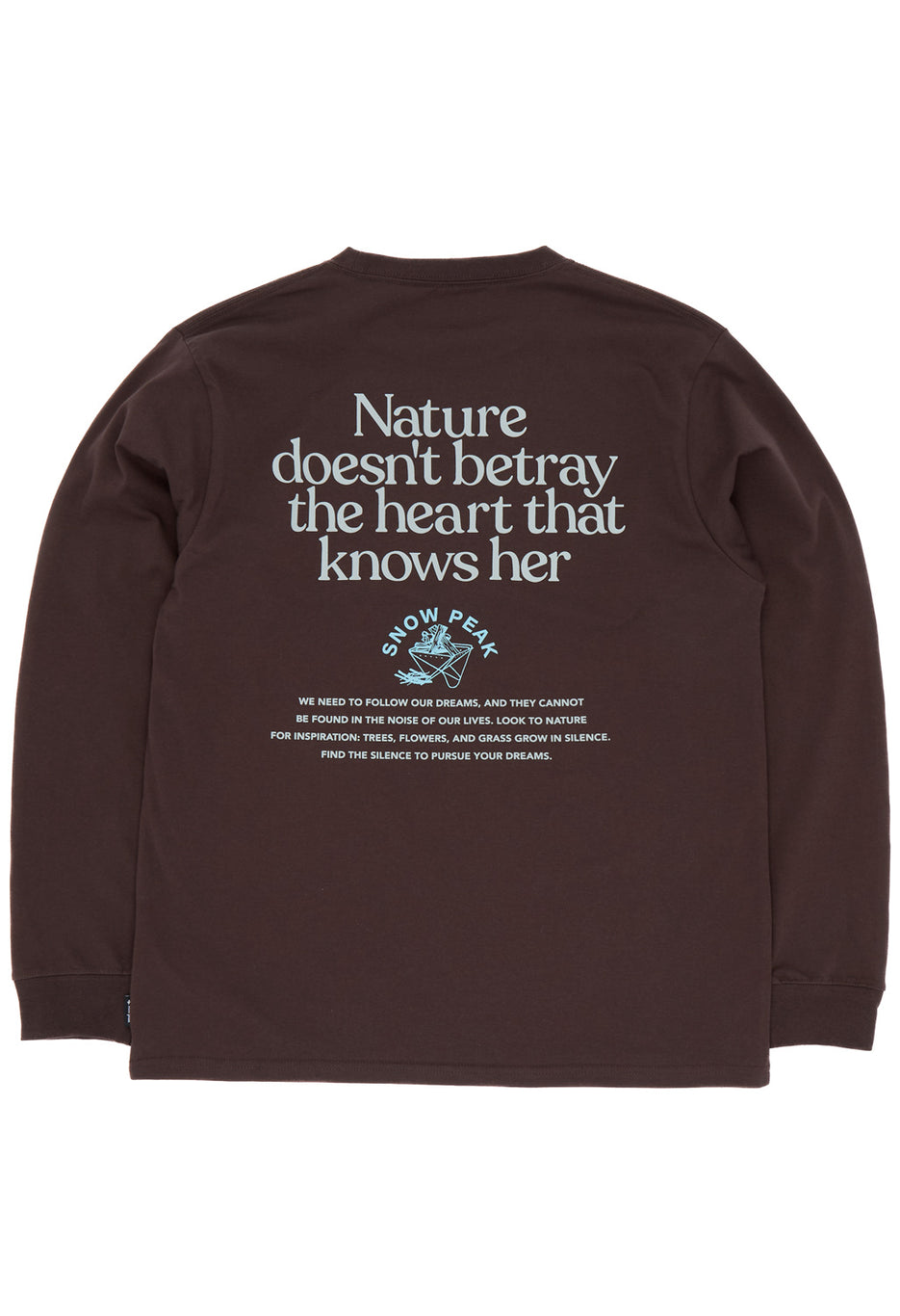 Snow Peak Living With Nature Long Sleeve T-Shirt - Dark Brown