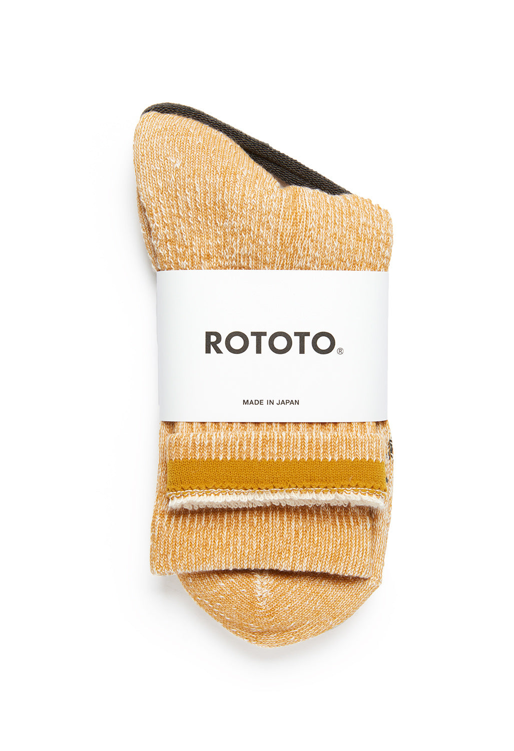 ROTOTO Double Face Organic Cotton Mid Socks - Yellow