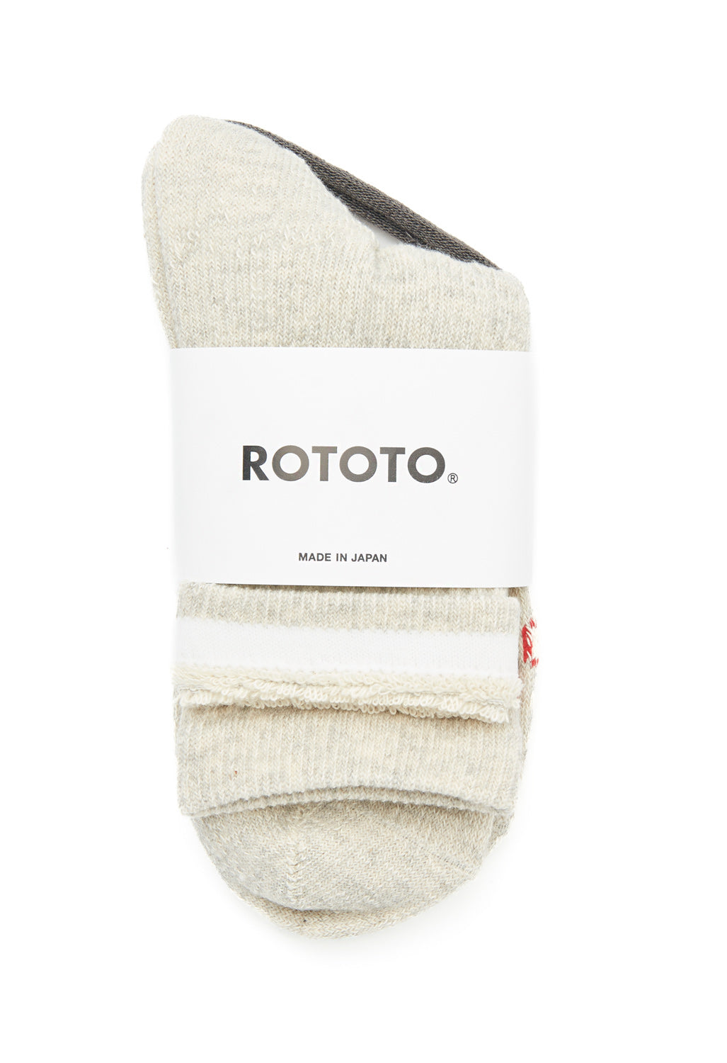 ROTOTO Organic Cotton Double Face Mini Crew Socks - Light Grey