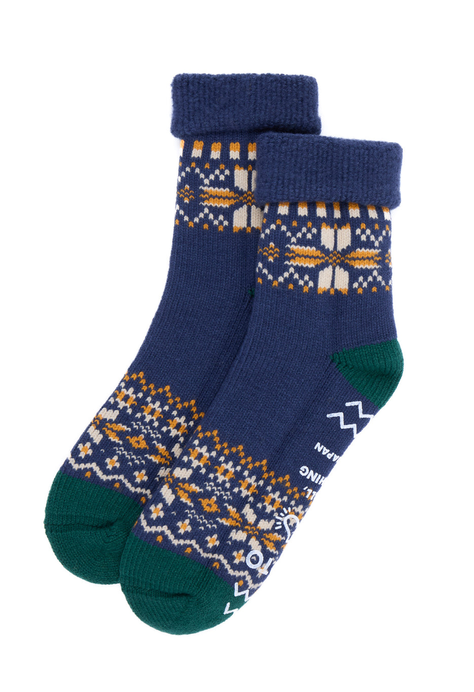 ROTOTO Comfy Room Snow Flake Socks - Navy