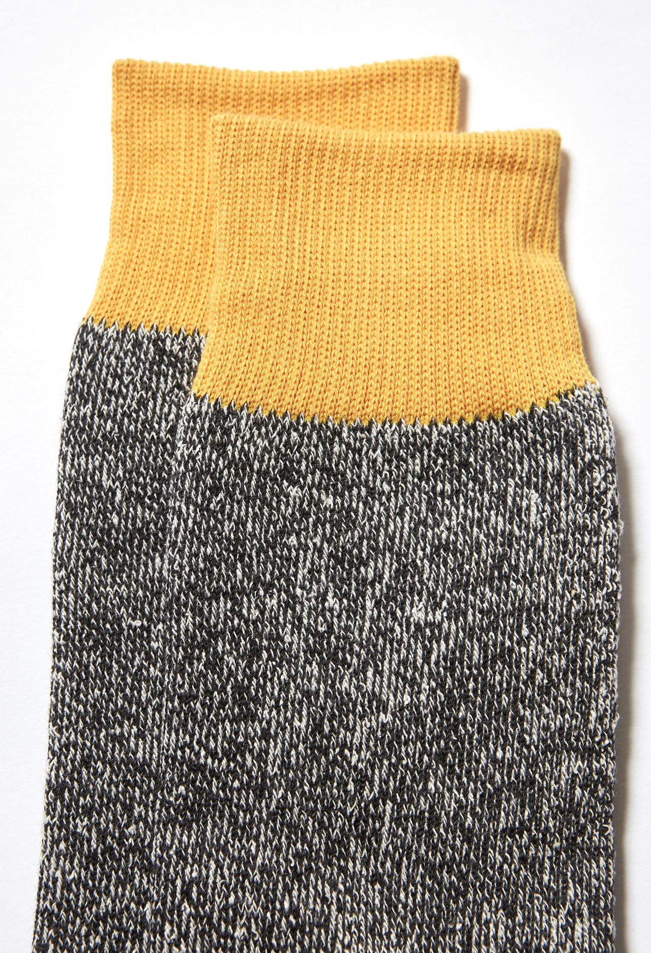 ROTOTO Double Face Silk and Cottton Socks - Yellow/Charcoal