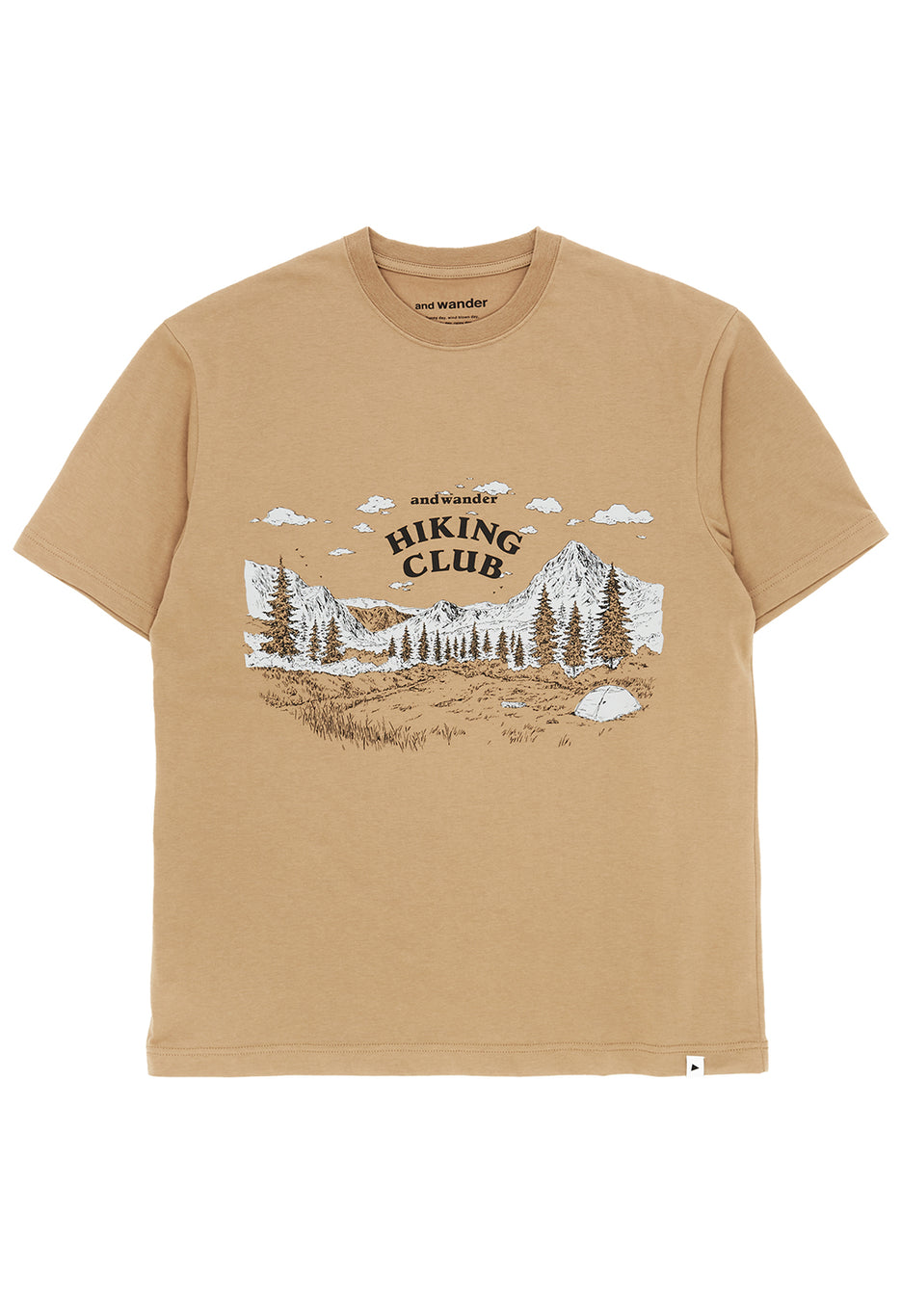 and wander Men's Hiking Club Tee - Light Brown