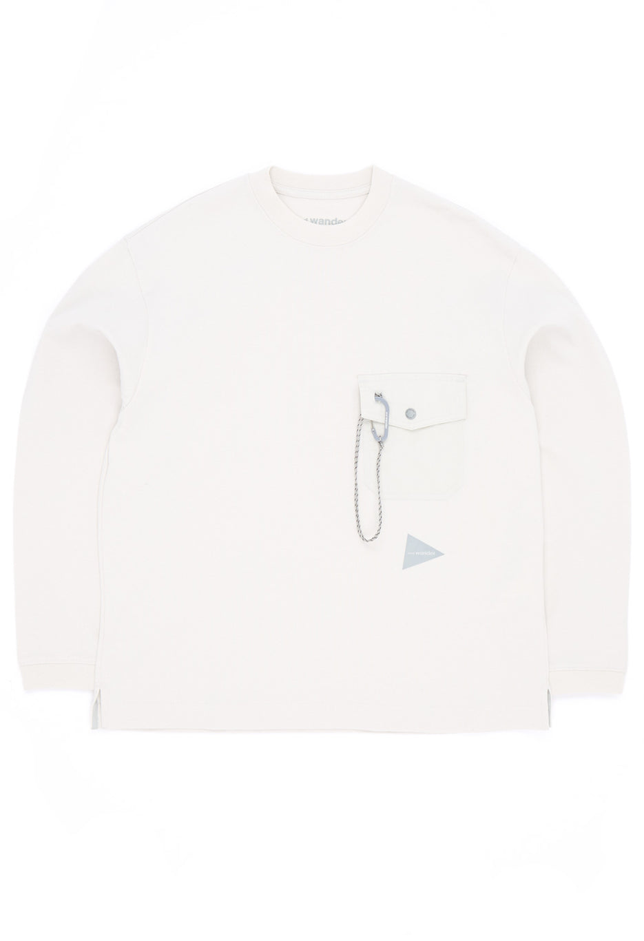 and wander Women's Heavy Cotton Pocket Long Sleeve Tee - Light Grey