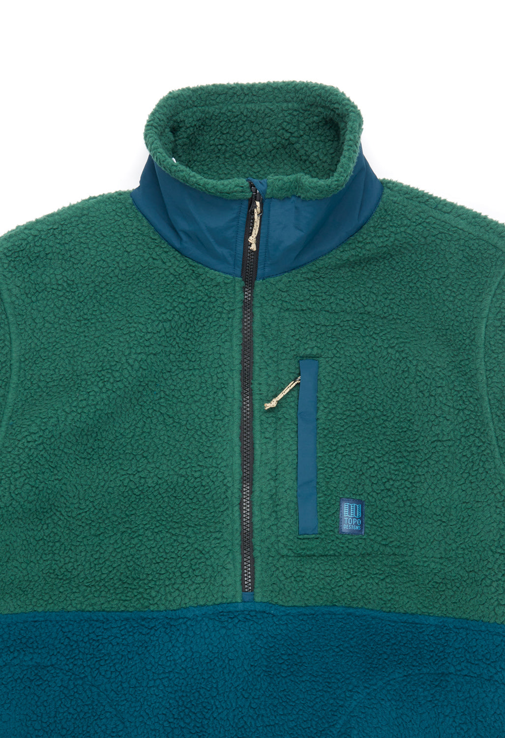 Topo Designs Men's Mountain Fleece Pullover - Forest / Pond Blue