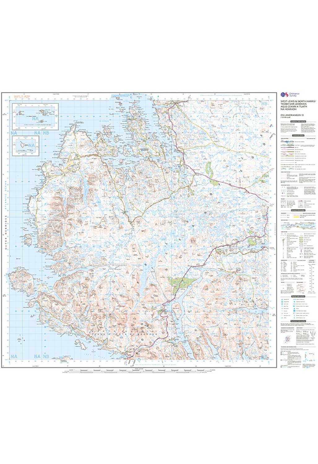 Ordnance Survey West Lewis & North Harris - Landranger 13 Map