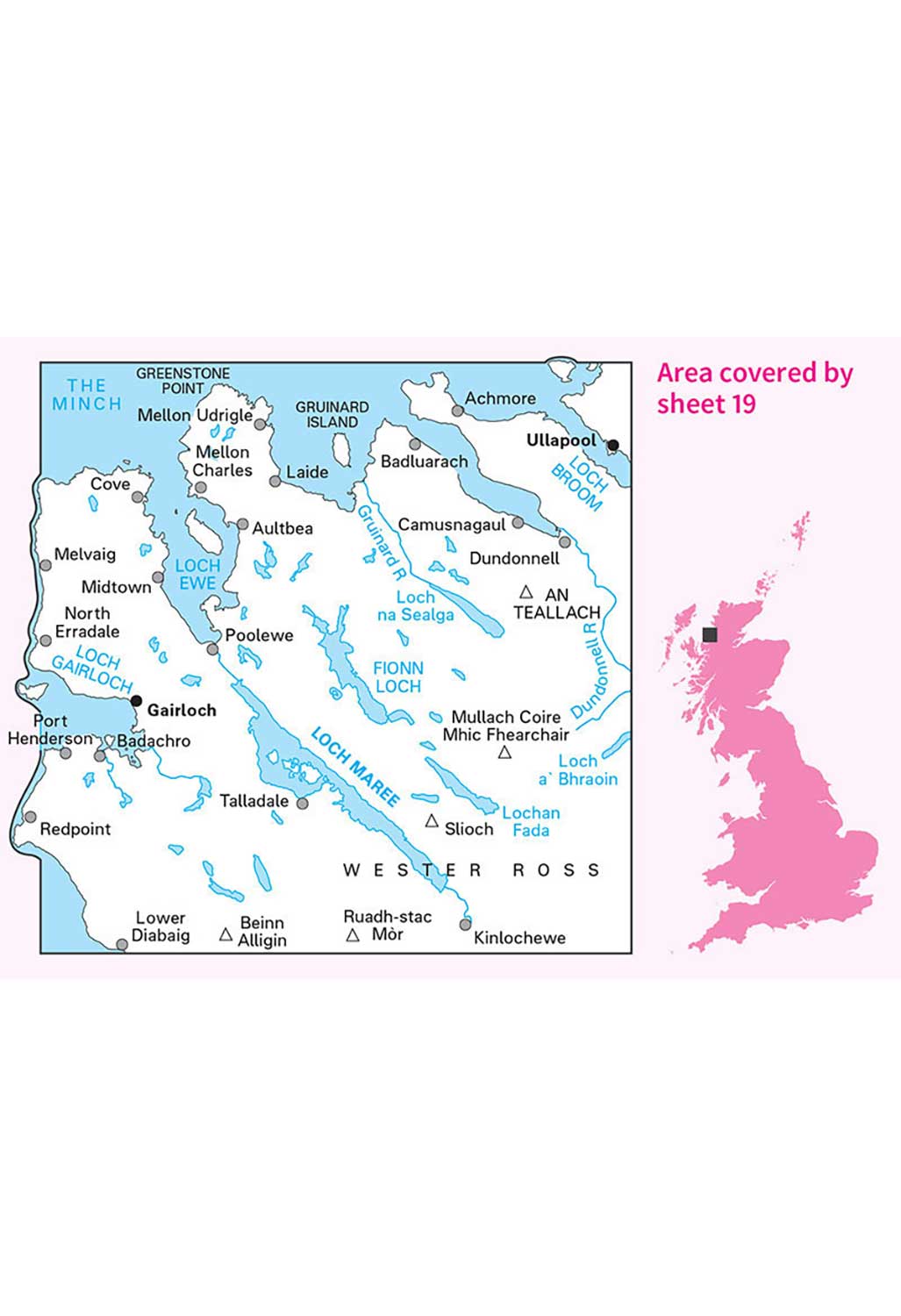 Ullapool Map Ordnance Survey Gairloch & Ullapool, Loch Maree - Landranger 19 Map ...