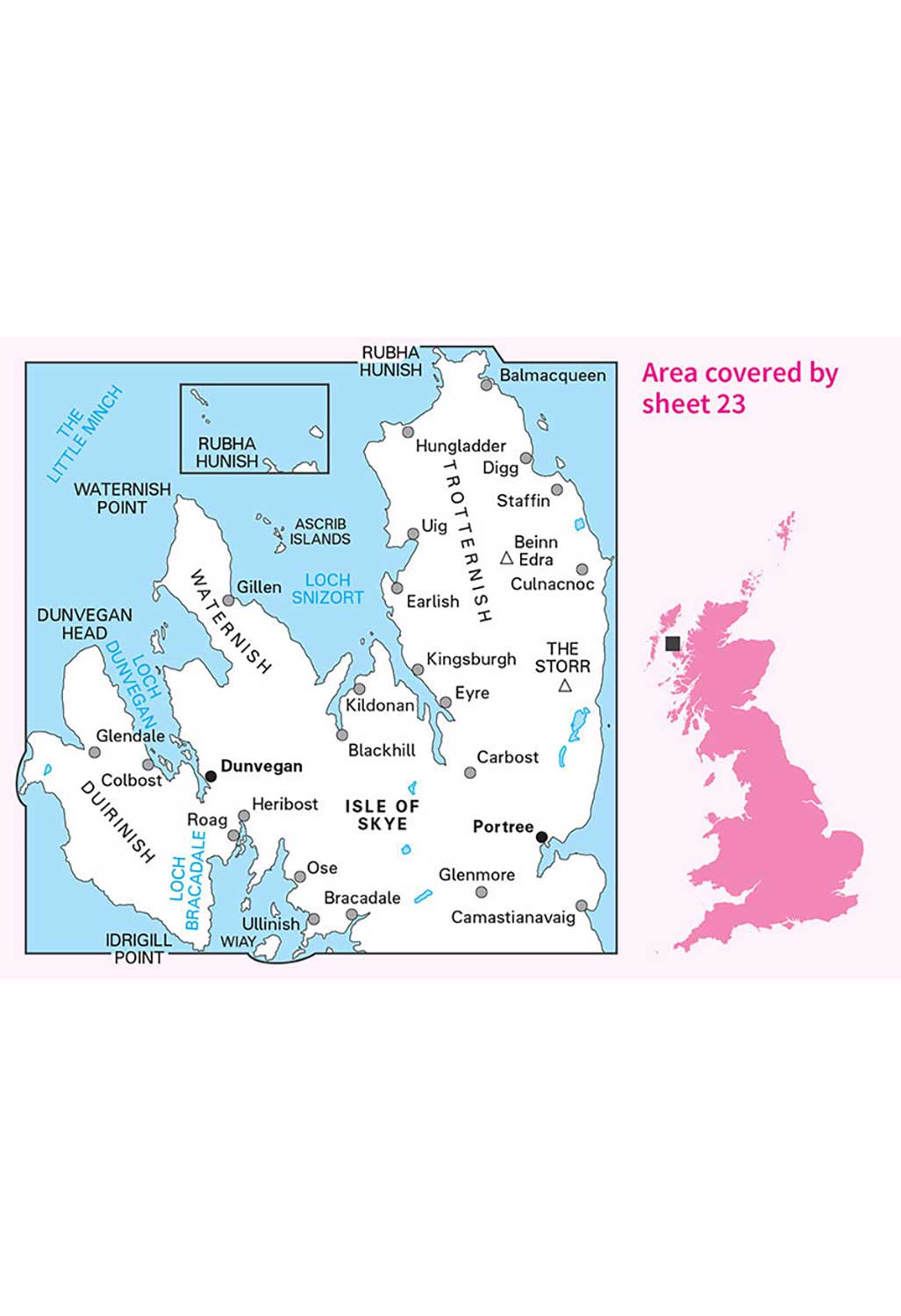 Ordnance Survey North Skye, Dunvegan & Portree - Landranger 23 Map