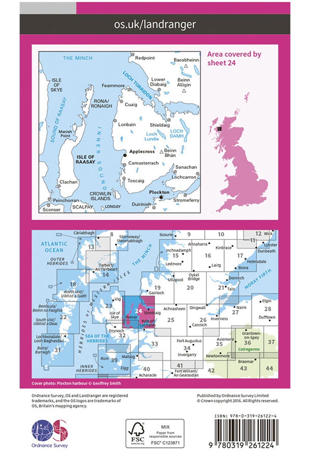 Ordnance Survey Raasay, Applecross, Loch Torridon & Plockton - Landranger 24 Map