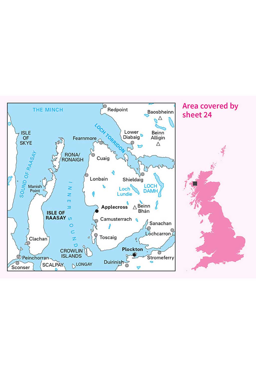 Ordnance Survey Raasay, Applecross, Loch Torridon & Plockton - Landranger 24 Map