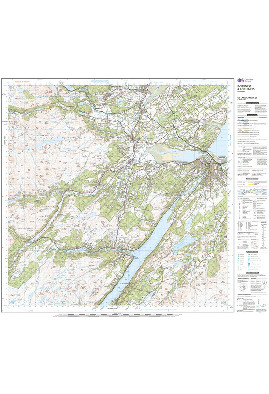 Ordnance Survey Inverness & Loch Ness, Strathglass - Landranger 26 Map