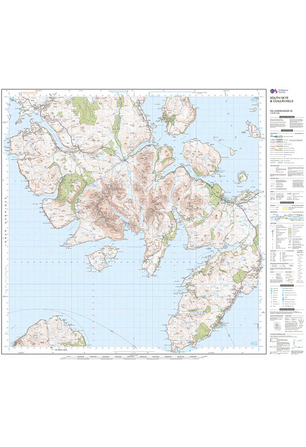 Ordnance Survey South Skye & Cuillin Hills - Landranger 32 Map