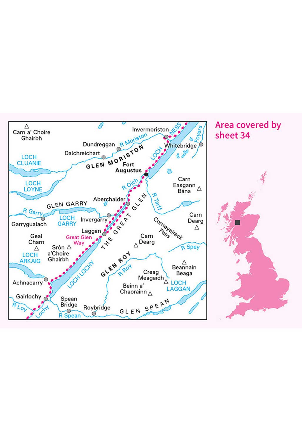 Ordnance Survey Fort Augustus, Glen Albyn & Glen Roy - Landranger 34 Map