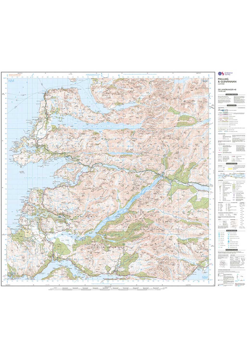 Ordnance Survey Mallaig, Glenfinnan & Loch Shiel - Landranger 40 Map