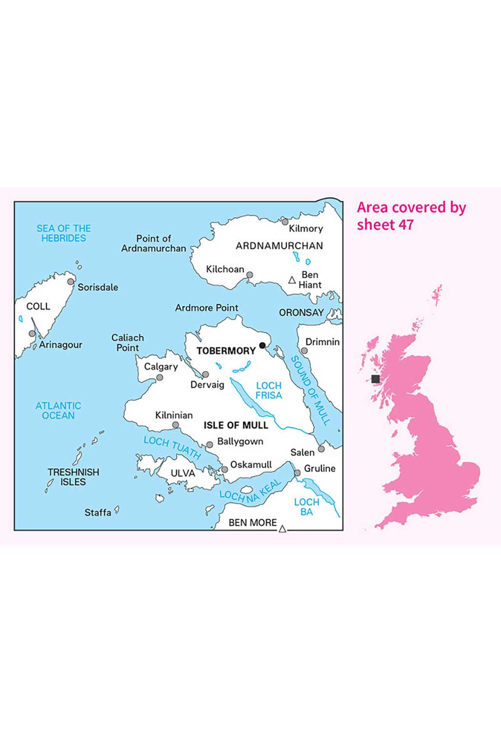 Ordnance Survey Tobermory & North Mull - Landranger 47 Map