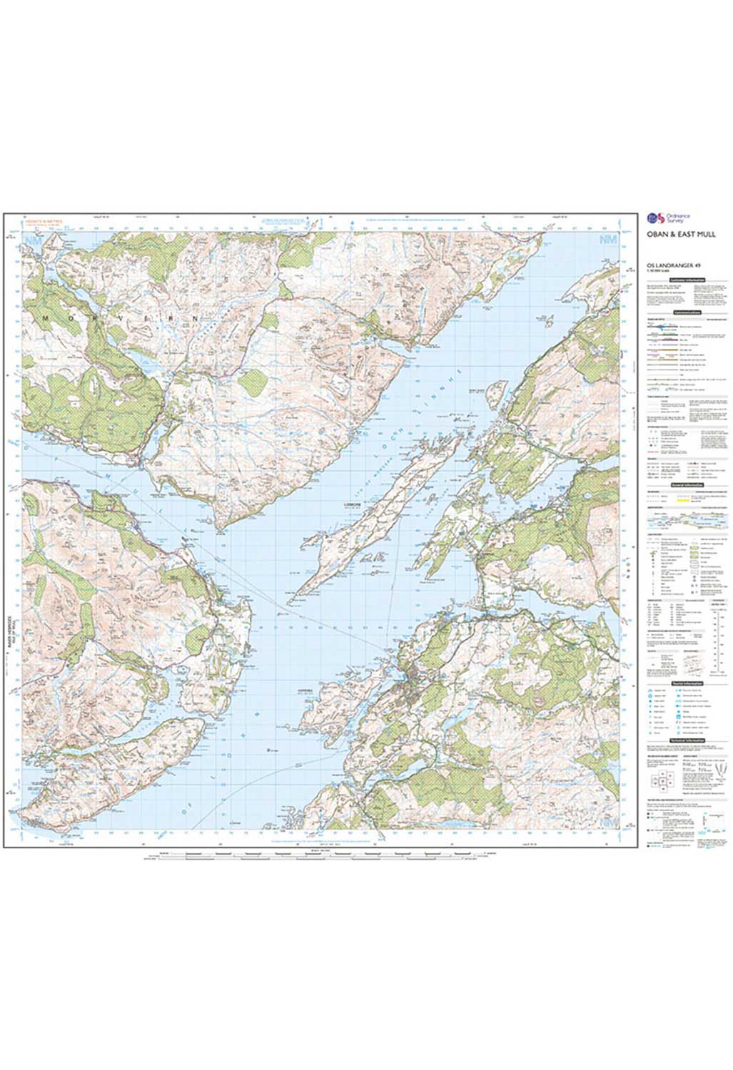 Ordnance Survey Oban & East Mull - Landranger 49 Map