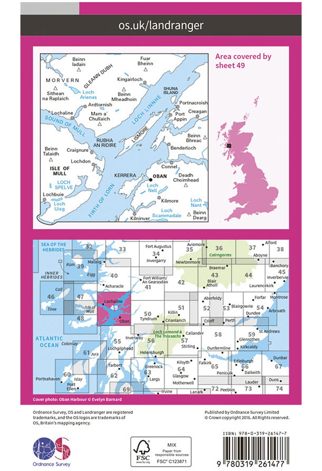 Ordnance Survey Oban & East Mull - Landranger 49 Map