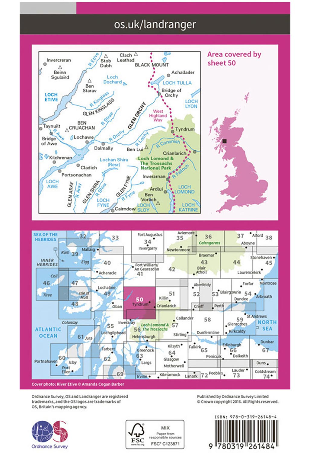 Ordnance Survey Glen Orchy & Loch Etive - Landranger 50 Map