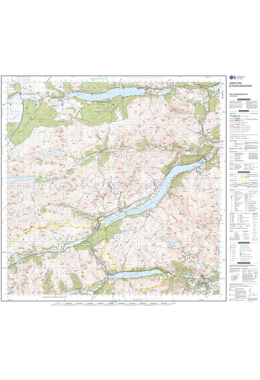 Ordnance Survey Loch Tay & Glen Dochart - Landranger 51 Map