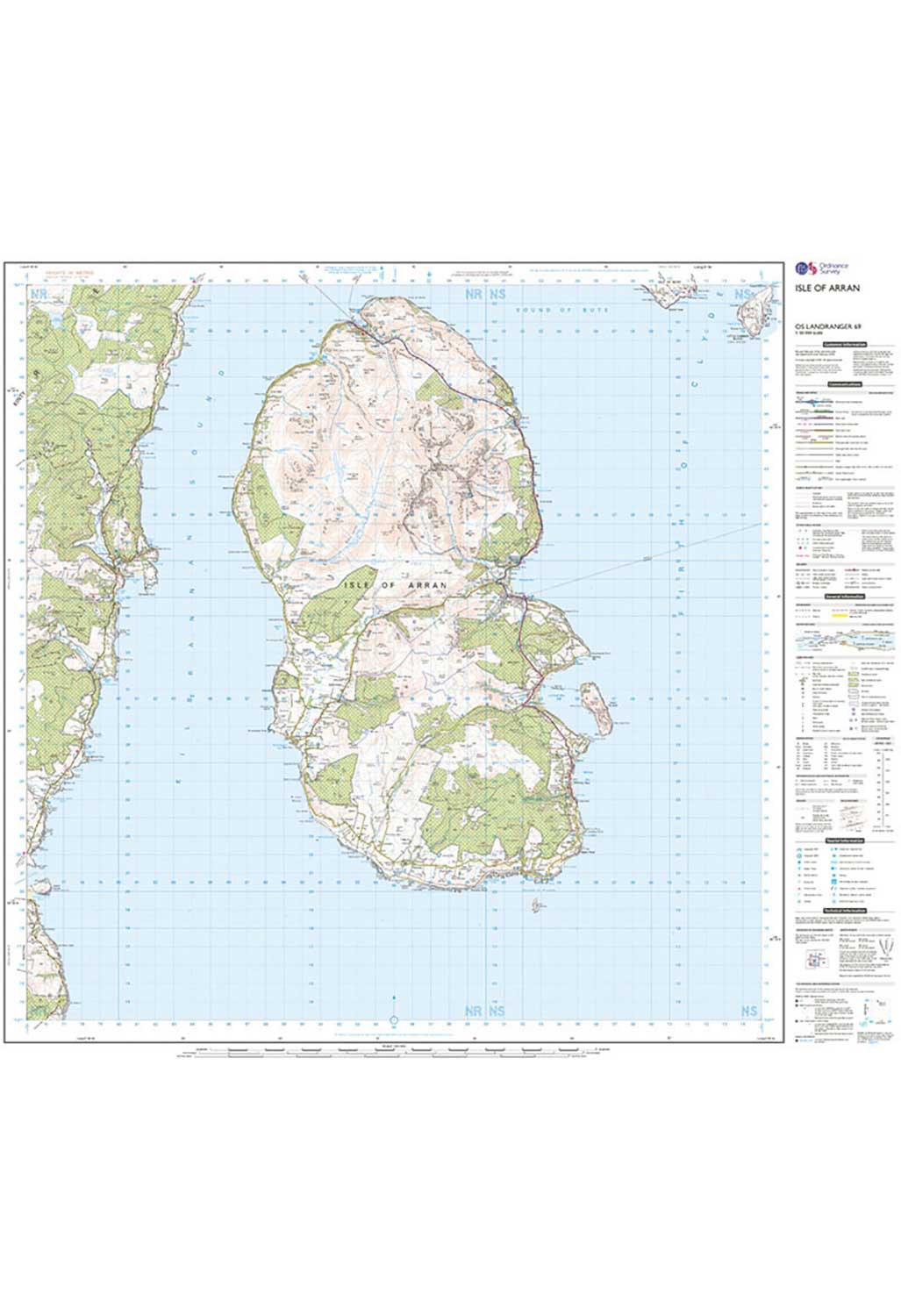 Ordnance Survey Isle of Arran - Landranger 69 Map