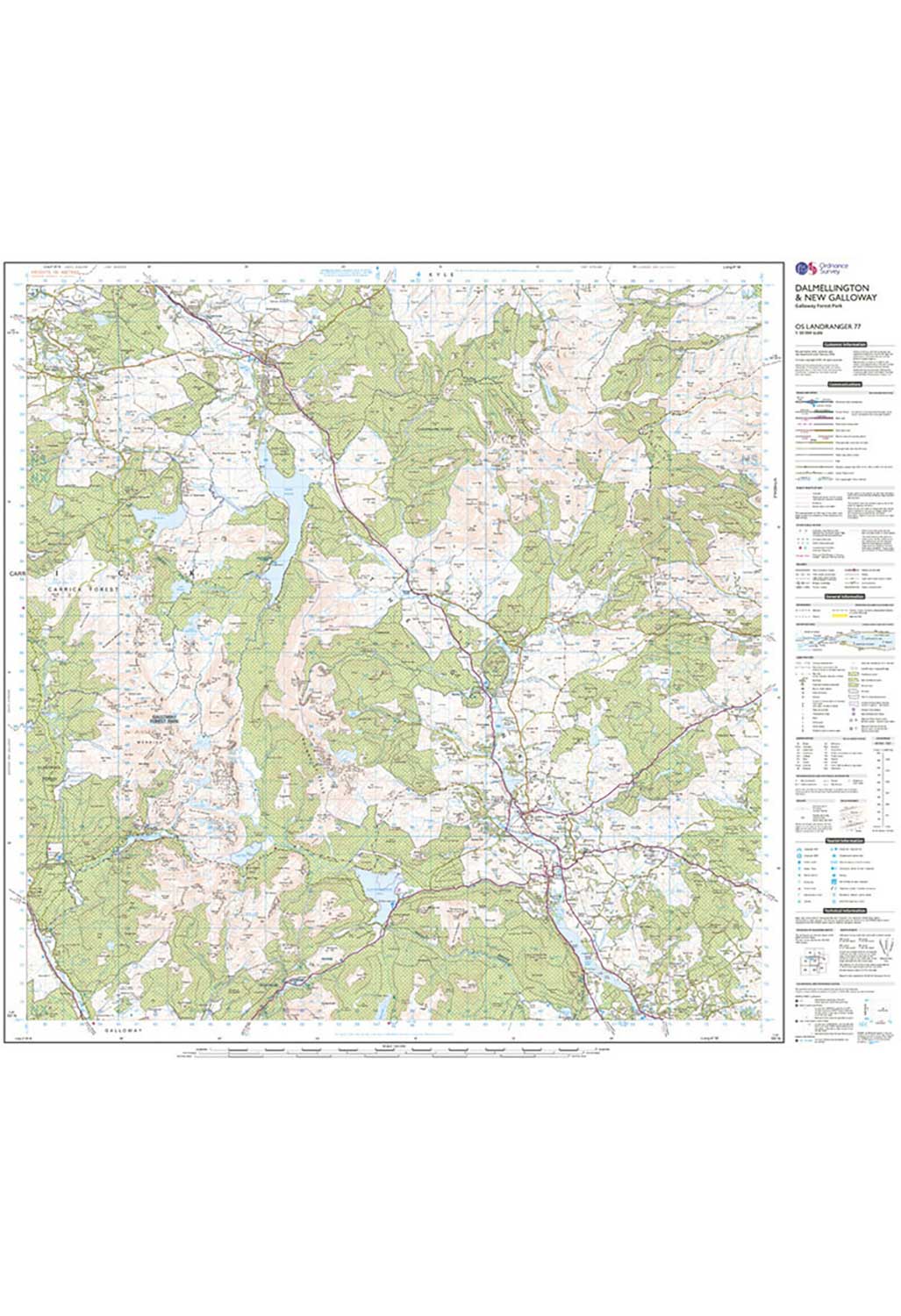 Ordnance Survey Dalmellington, New Galloway & Galloway Forest Park - Landranger 77 Map
