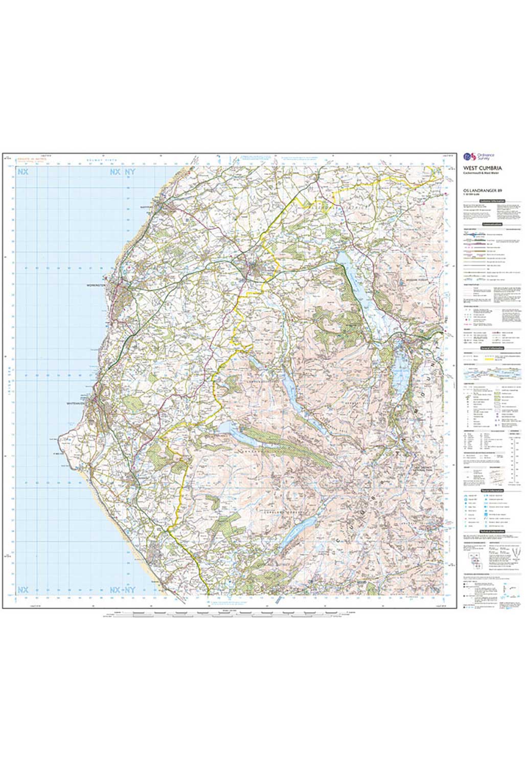 Ordnance Survey West Cumbria, Cockermouth & Wast Water - Landranger 89 Map