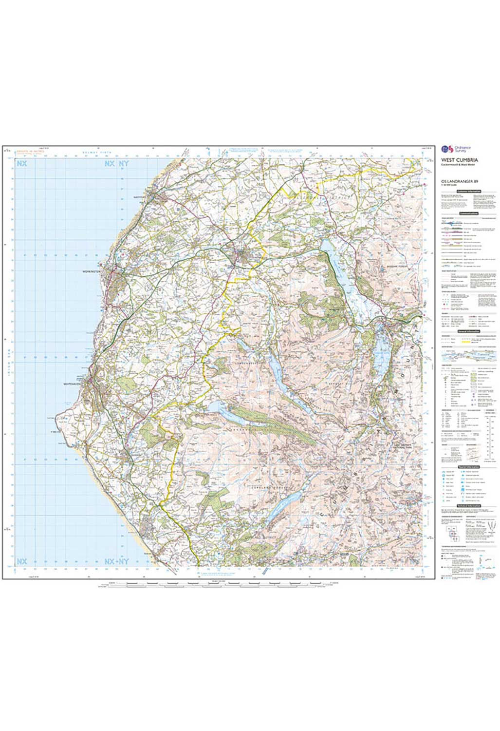 Ordnance Survey West Cumbria, Cockermouth & Wast Water - Landranger 89 Map