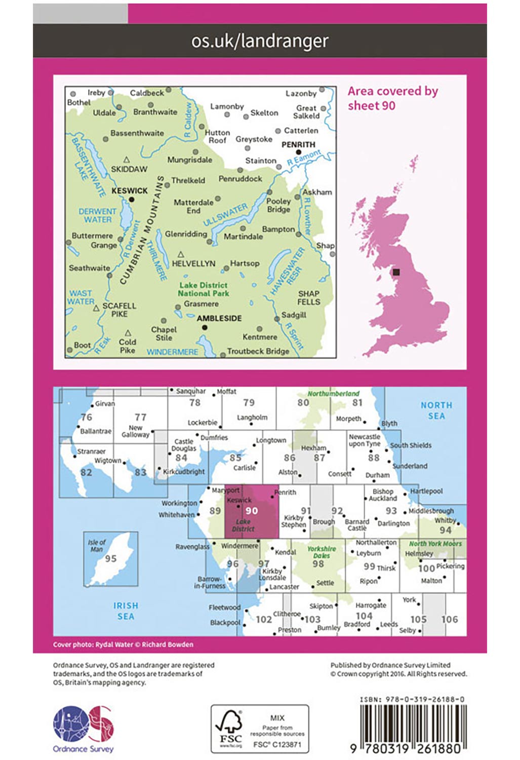 Ordnance Survey Penrith, Keswick & Ambleside - Landranger 90 Map