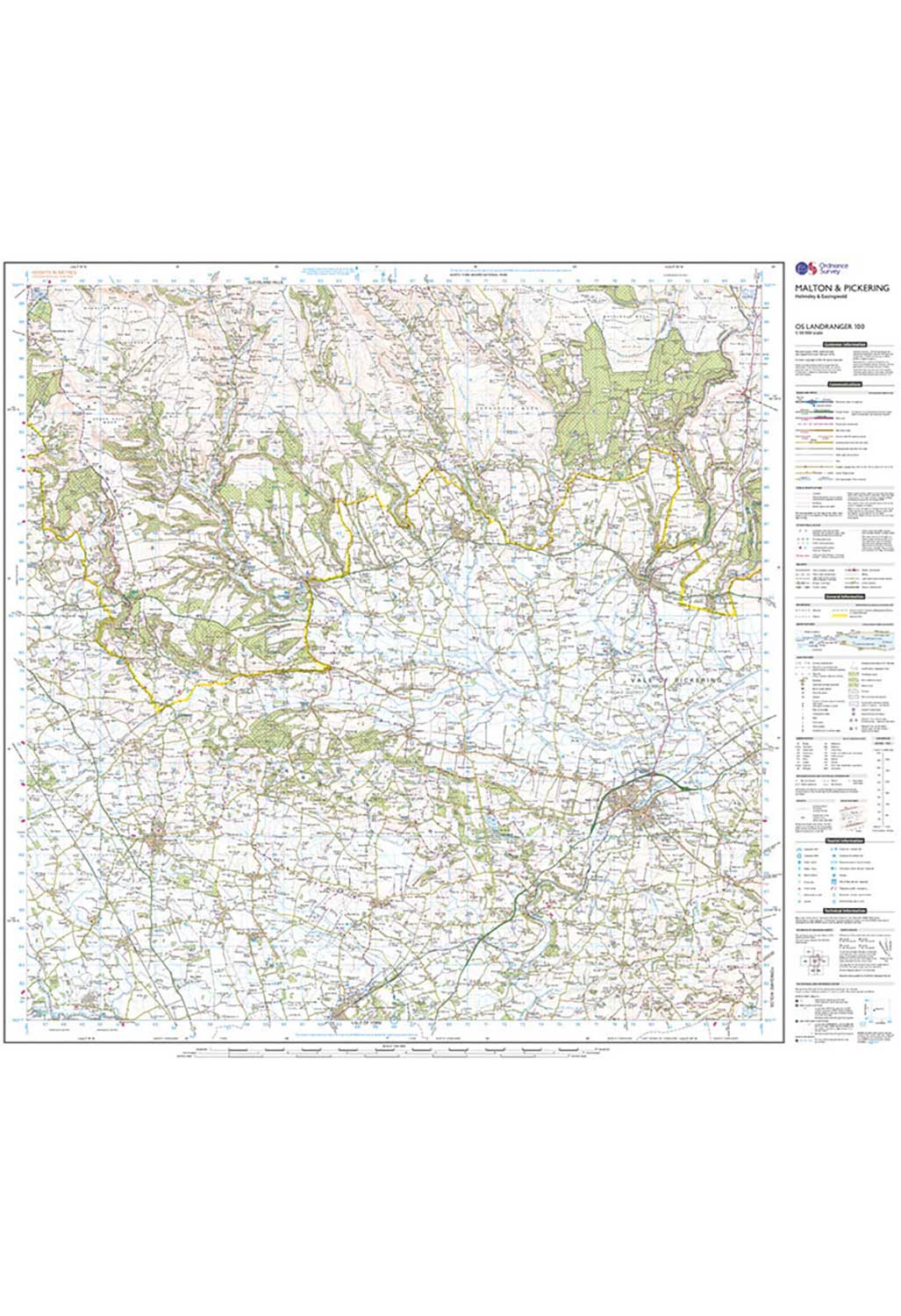 Ordnance Survey Malton, Pickering, Helmsley & Easingwold - Landranger 100 Map