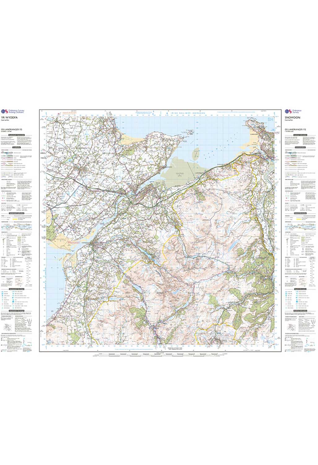 Ordnance Survey Snowdon & Caernarfon - Landranger 115 Map