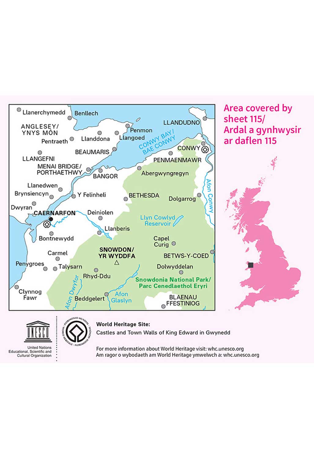 Ordnance Survey Snowdon & Caernarfon - Landranger 115 Map