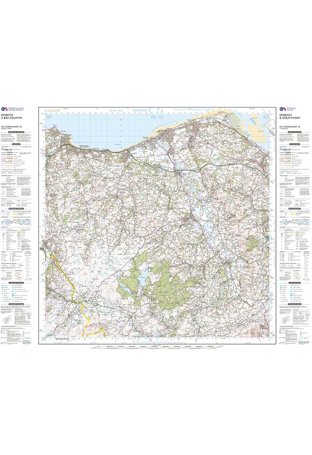 Ordnance Survey Denbigh & Colwyn Bay - Landranger 116 Map